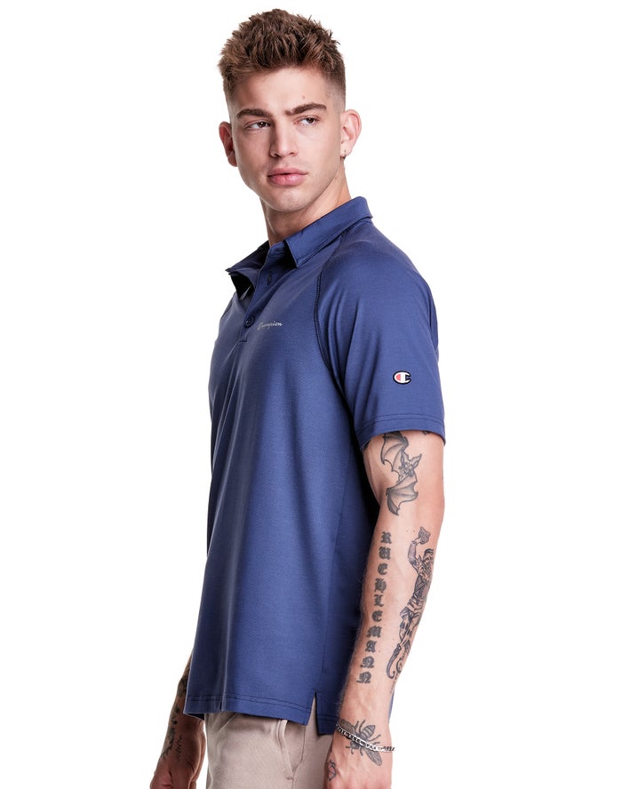 Champion Sport Polo - Miesten Sininen T-Paita - Suomi 3142087-JH